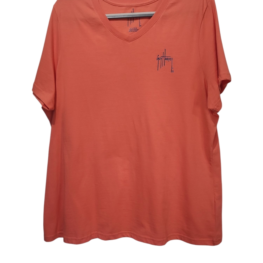 Coral V-Neck Women's Top. XXL Fishing.